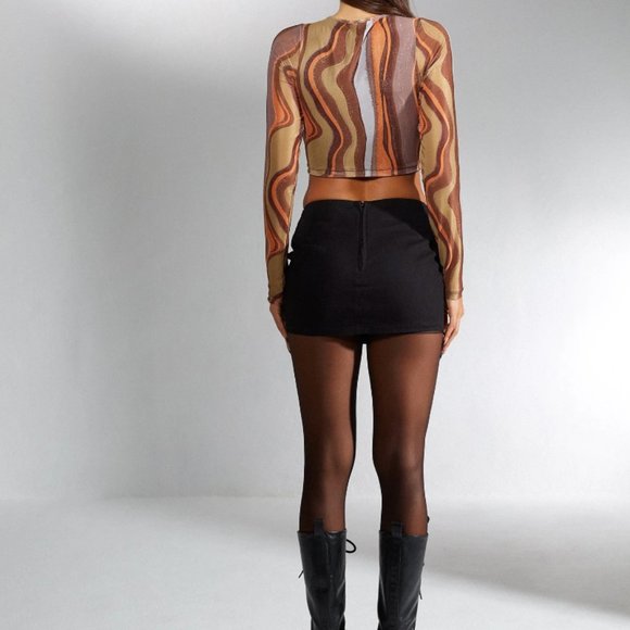 Motel Rocks Cora Crop Top in Earthy Gradient - Picture 2 of 3